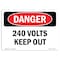 Signmission Safety Sign, OSHA Danger, 12" Height, 18" Width, 240 Volts Keep Out, Landscape OS-DS-D-1218-L-1952 - alternate 1